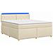 Letto box spring con materasso Crema 160 x 200 cm Tessuto - Foto miniatura 1