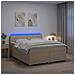 Letto box spring con materasso Crema 160 x 200 cm Tessuto - Foto miniatura 2