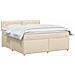 Letto box spring con materasso Crema 160 x 200 cm Tessuto - Foto miniatura 3