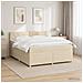Letto box spring con materasso Crema 160 x 200 cm Tessuto - Foto miniatura 4