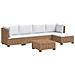 6 pz Set Lounge in Rattan con Cuscini GENDT Rattan naturale - Foto miniatura 1