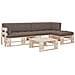 Set Divani a Pallet e Cuscini 4 pz in Legno di Pino Impregnato - Foto miniatura 1