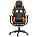 Sedia Da Gaming Con Poggiapiedi Nero E Arancione In Similpelle - Foto miniatura 4