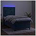 Letto A Molle Con Materasso E Led Blu Scuro 80x200cm In Velluto - Foto miniatura 3