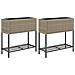 Fioriere Giardino con Ripiani 2pz Grigie 70x28x70cm Polyrattan - Foto miniatura 1