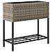 Fioriere Giardino con Ripiani 2pz Grigie 70x28x70cm Polyrattan - Foto miniatura 5