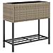 Fioriere Giardino con Ripiani 2pz Grigie 70x28x70cm Polyrattan - Foto miniatura 10