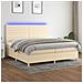 Letto a Molle Materasso e LED bianco 200x200cm in Tessuto - Foto miniatura 7