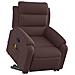 Poltrona Alzapersona Massaggi Reclinabile Marrone Scuro Tessuto - Foto miniatura 3