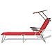 Lettino Prendisole Con Baldacchino In Acciaio Rosso - Foto miniatura 1
