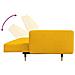 Divano Letto a 2 Posti con 2 Cuscini Giallo in Velluto - Foto miniatura 8