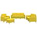Set di Divani 4 pz con Cuscini Giallo Chiaro in Tessuto - Foto miniatura 1