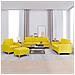 Set di Divani 4 pz con Cuscini Giallo Chiaro in Tessuto - Foto miniatura 2