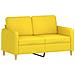 Set di Divani 4 pz con Cuscini Giallo Chiaro in Tessuto - Foto miniatura 4