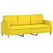 Set di Divani 4 pz con Cuscini Giallo Chiaro in Tessuto - Foto miniatura 5