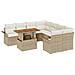Set di Divani da Giardino  9 Pezzi con Cuscini Beige Polyrattan, Divano da Giardino 2 Posti  con Ripostiglio e Cuscini Beige Polyrattan - Foto miniatura 1