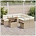 Set di Divani da Giardino  9 Pezzi con Cuscini Beige Polyrattan, Divano da Giardino 2 Posti  con Ripostiglio e Cuscini Beige Polyrattan - Foto miniatura 3