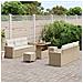 Set di divani da giardino 9 pezzi  con cuscini Beige Rattan Acacia, Set da pranzo da giardino 3 pezzi  con cuscini Beige Rattan Acacia - Foto miniatura 3
