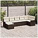 Set divano da giardino a 7 pezzi con cuscini marrone rattan poli - Foto miniatura 2