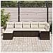 Set divano da giardino a 7 pezzi con cuscini marrone rattan poli - Foto miniatura 3