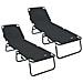 Lettino Prendisole 2 pcs Portatile Nero Tessuto Oxford 600D - Foto miniatura 1