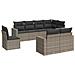 Set Divano da Giardino 8 pz con Cuscini Grigio in Polyrattan - Foto miniatura 1