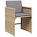 Set Pranzo da Giardino 17 pz con Cuscini Beige Misto Polyrattan - Foto miniatura 5