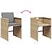 Set Pranzo da Giardino 17 pz con Cuscini Beige Misto Polyrattan - Foto miniatura 7