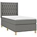 Giroletto a Molle con Materasso Grigio Scuro 90x200 cm Tessuto - Foto miniatura 3