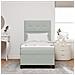 Letto Box Spring con Materasso Grigio Chiaro 90x200 cm Velluto - Foto miniatura 5