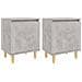 Comodini Gambe In Legno Massello 2pz Grigio Cemento 40x30x50 Cm - Foto miniatura 1