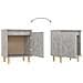 Comodini Gambe In Legno Massello 2pz Grigio Cemento 40x30x50 Cm - Foto miniatura 4