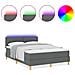 Letto a molle con materasso Grigio scuro 160 x 200 cm Tessuto - Foto miniatura 4