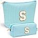 Set Di 2 Beauty Case Da Viaggio Con Lettera S - Organizer Cosmetici In Tessuto Oxford - Foto miniatura 1