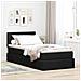 Letto con contenitore e LED con led Nero 90 x 200 cm Tessuto - Foto miniatura 2