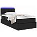 Letto con contenitore e LED con led Nero 90 x 200 cm Tessuto - Foto miniatura 3