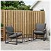 Set Divano da Giardino 3 pcs Nero e antracite Acciaio - Foto miniatura 2