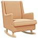 Sedia a dondolo Beige 62 x 80 x 85 cm Tessuto in Lana di Pecora - Foto miniatura 1