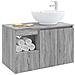 Set di mobili per il bagno 2 pz Sonoma grigio - Foto miniatura 3