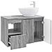Set di mobili per il bagno 2 pz Sonoma grigio - Foto miniatura 5