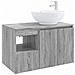 Set di mobili per il bagno 2 pz Sonoma grigio - Foto miniatura 1
