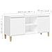 Comodino con Gambe in Legno Massello Bianco 103,5x30x50 cm - Foto miniatura 6