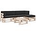 Set Divani a Pallet e Cuscini 4 pz in Legno di Pino Impregnato - Foto miniatura 1