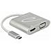 Splitter USB-C 1x HDMI + 1x VGA Splitter & Switches, Silver - Foto miniatura 1