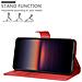 Custodia Compatibile Con Sony Xperia 1 Ii (2. Version) In Rosso Carminio - Coperchio Protettiva Con Chiusura Magnetica, Funzione Stand E Tasca Per Le Carte - Foto miniatura 3