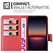 Custodia Compatibile Con Sony Xperia 1 Ii (2. Version) In Rosso Carminio - Coperchio Protettiva Con Chiusura Magnetica, Funzione Stand E Tasca Per Le Carte - Foto miniatura 4
