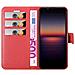 Custodia Compatibile Con Sony Xperia 1 Ii (2. Version) In Rosso Carminio - Coperchio Protettiva Con Chiusura Magnetica, Funzione Stand E Tasca Per Le Carte - Foto miniatura 6