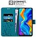 Custodia Compatibile Con Huawei P30 Lite In Blu Fiore - Coperchio Protettivo In Design Floreale Con Chiusura Magnetica, Funzione Stand E Slot Per Carte - Foto miniatura 3