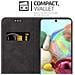 Custodia Compatibile Con Samsung Galaxy A71 4g In Nero Marrone - Coperchio Protettiva Con Chiusura Magnetica, Funzione Stand E Tasca Per Le Carte - Foto miniatura 4