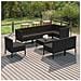 Set Divani Da Giardino 9 Pz Con Cuscini In Polyrattan Nero - Foto miniatura 1